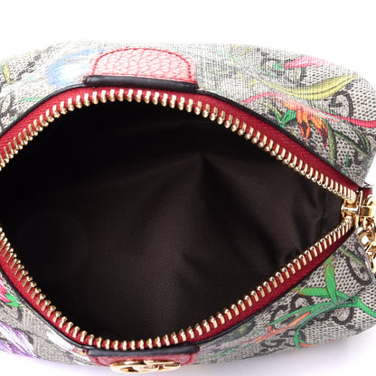 Gucci Soft GG Supreme Monogram Flora Calfskin Small Ophidia Cosmetic Case Beige Ebony Multicolor Rosso 4 of 5