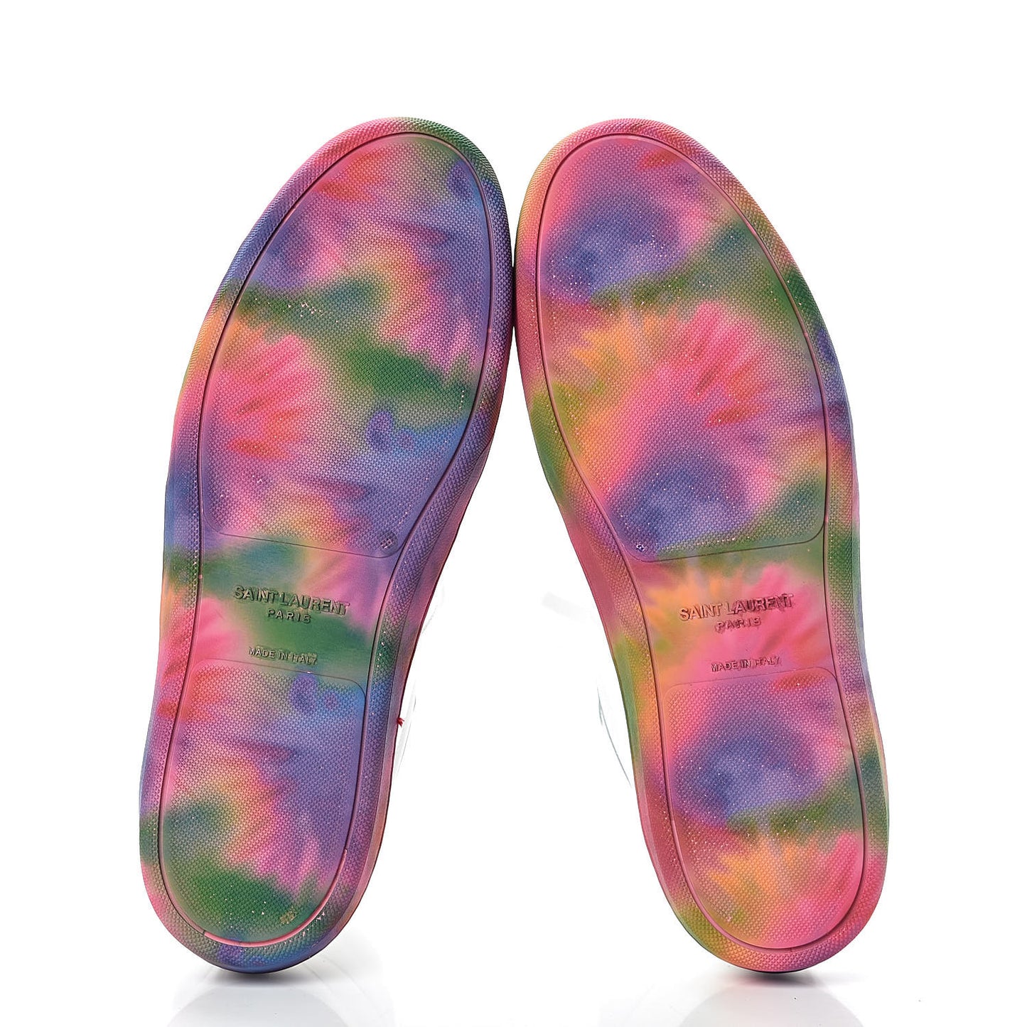 Calfskin Mens Signature Court Classic SL/10H High Top Sneakers 41 Off White Multicolor Tie-Dye