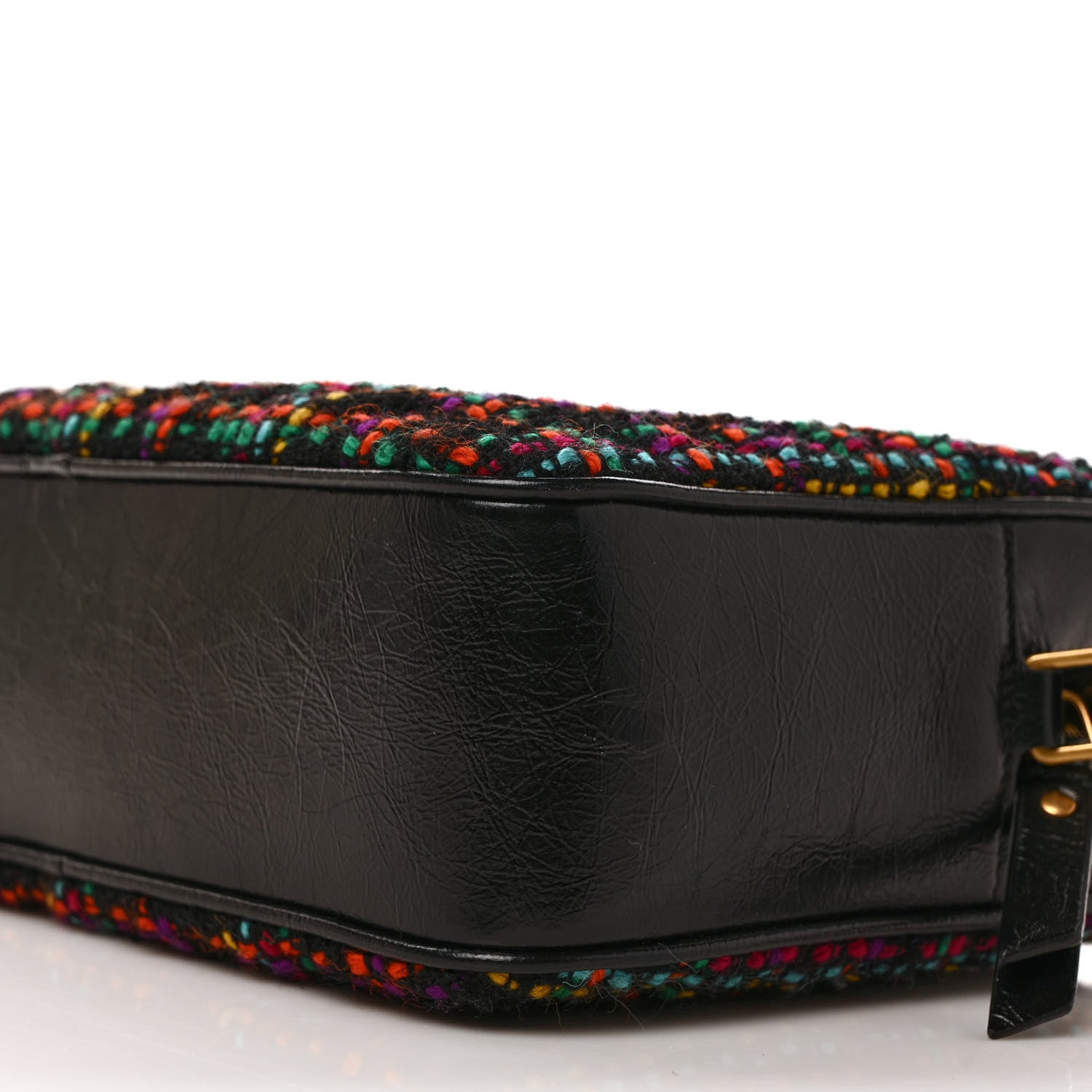 Saint Laurent Tweed Calfskin Monogram Lou Camera Bag Black 9 of 9