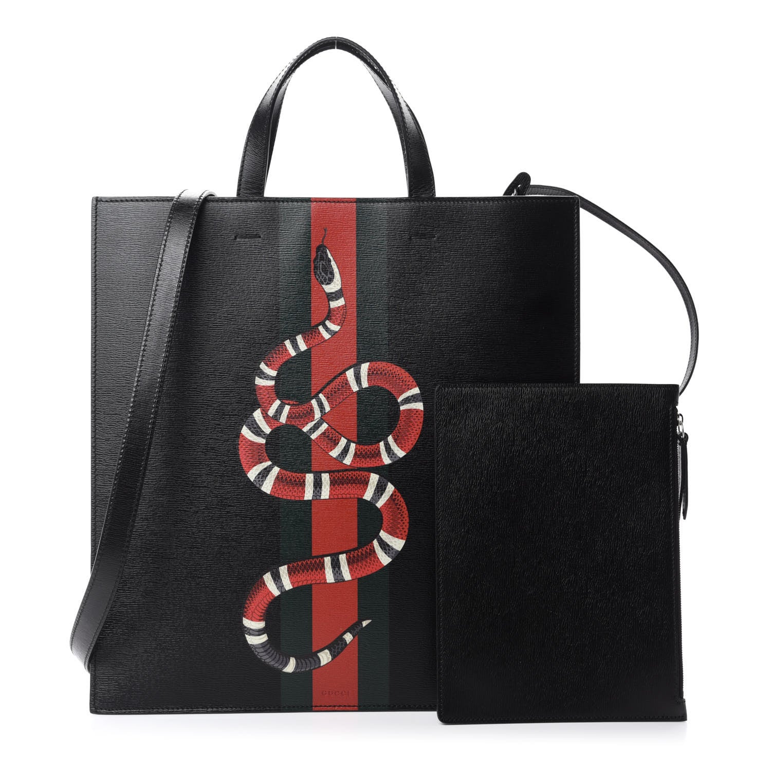 Gucci Calfskin Kingsnake Print Vertical Tote Black 1 of 11