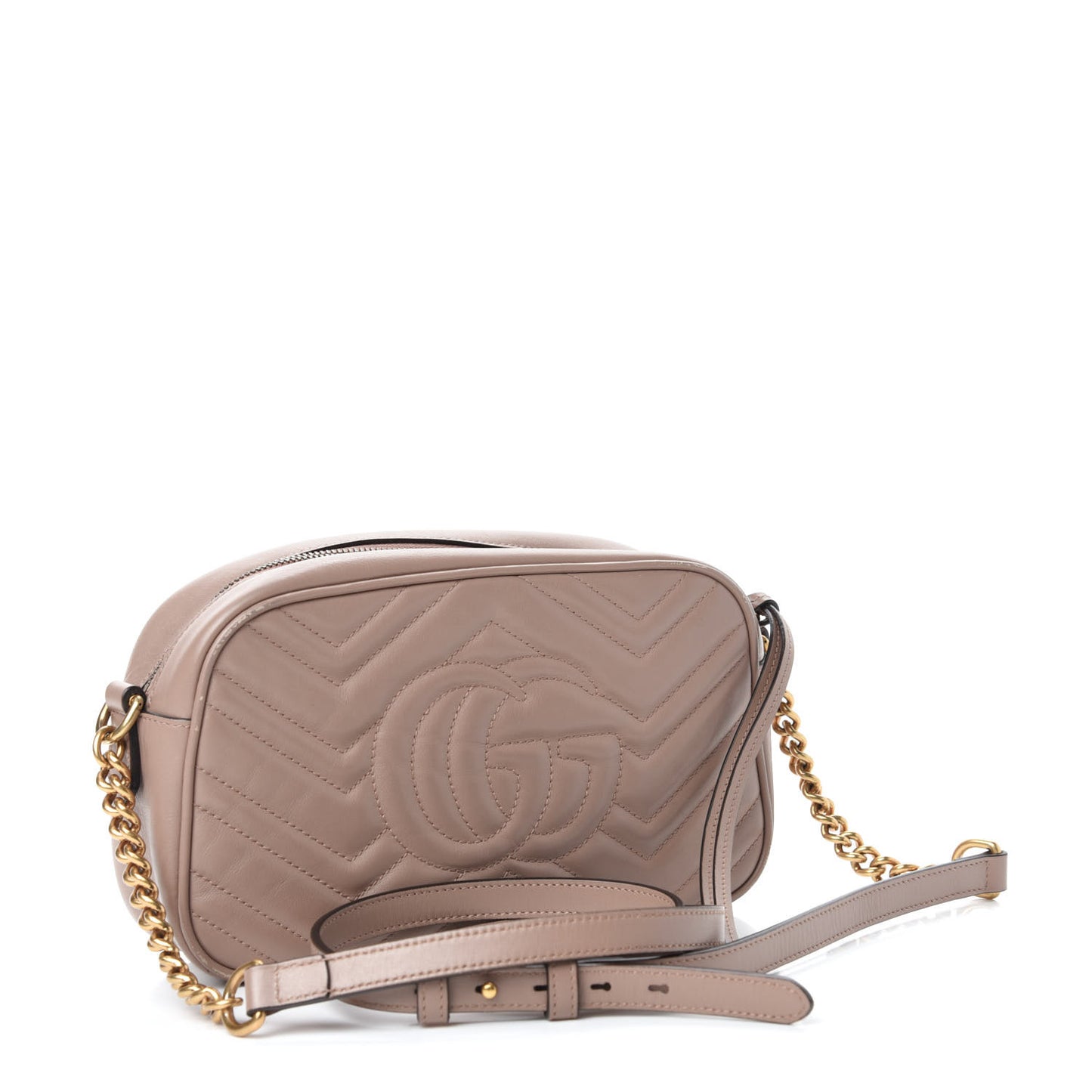 Calfskin Matelasse Small GG Marmont Chain Shoulder Bag Porcelain Rose