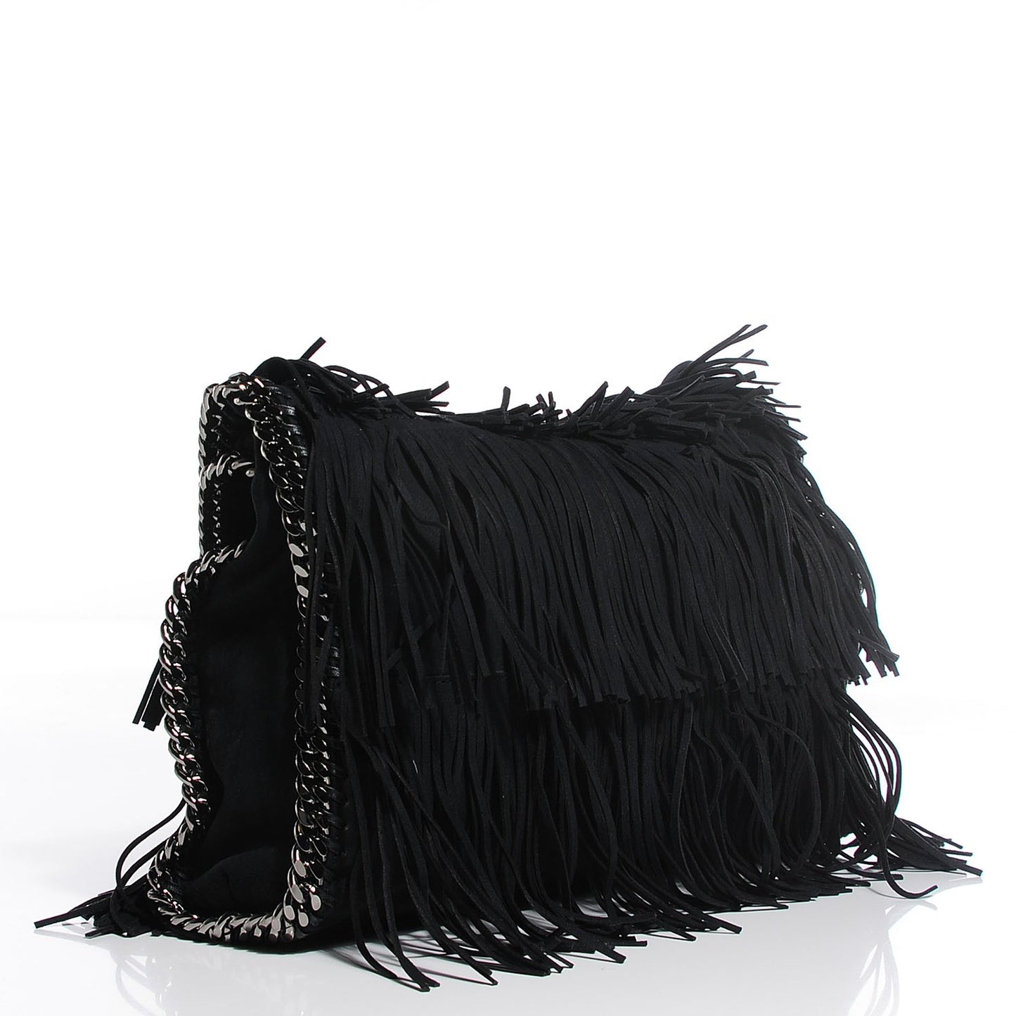 Eco Suede Fringe Falabella Tote Black