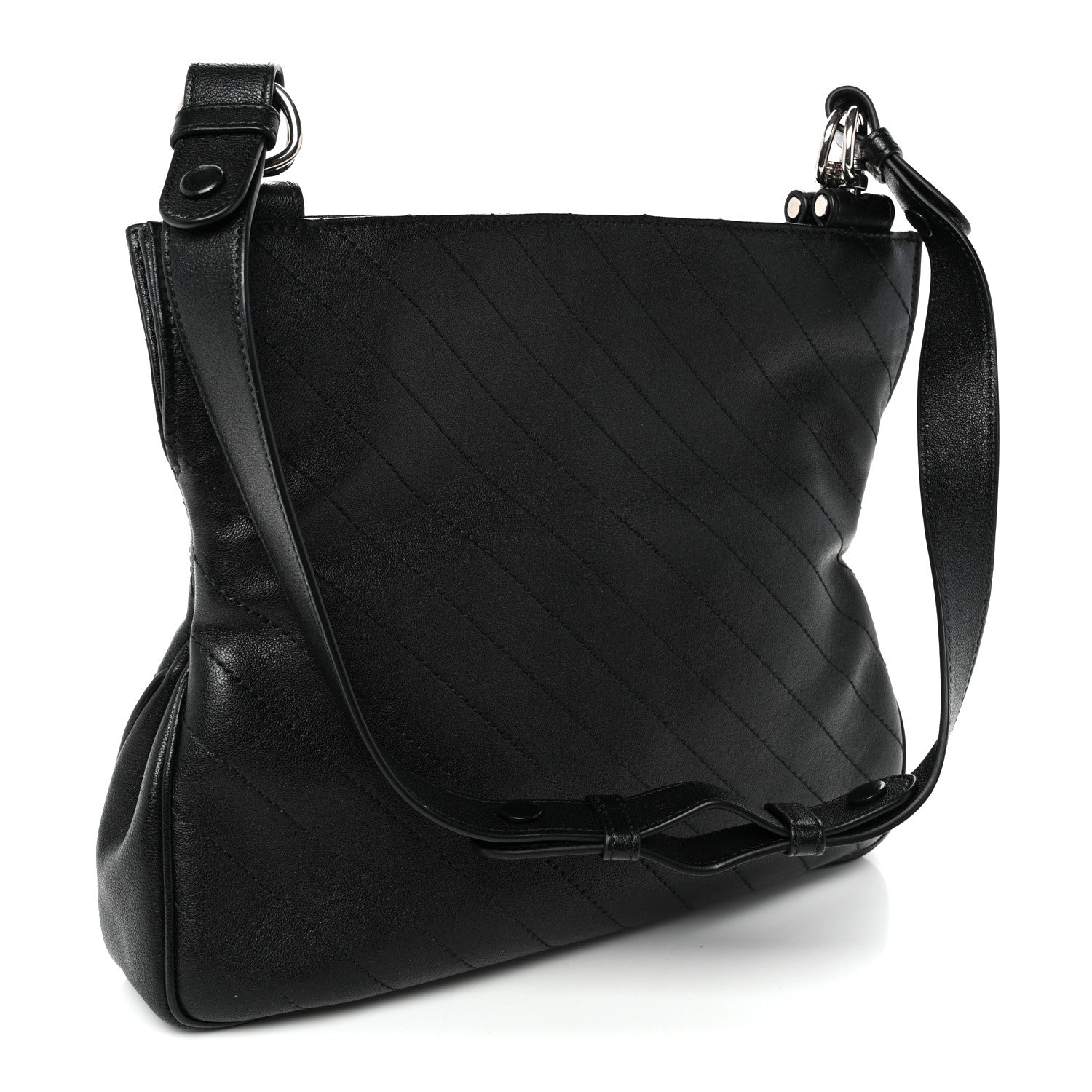 Gucci Sakai Be Green Calfskin Diagonal Stitched Small Blondie Tote  Black 3 of 11