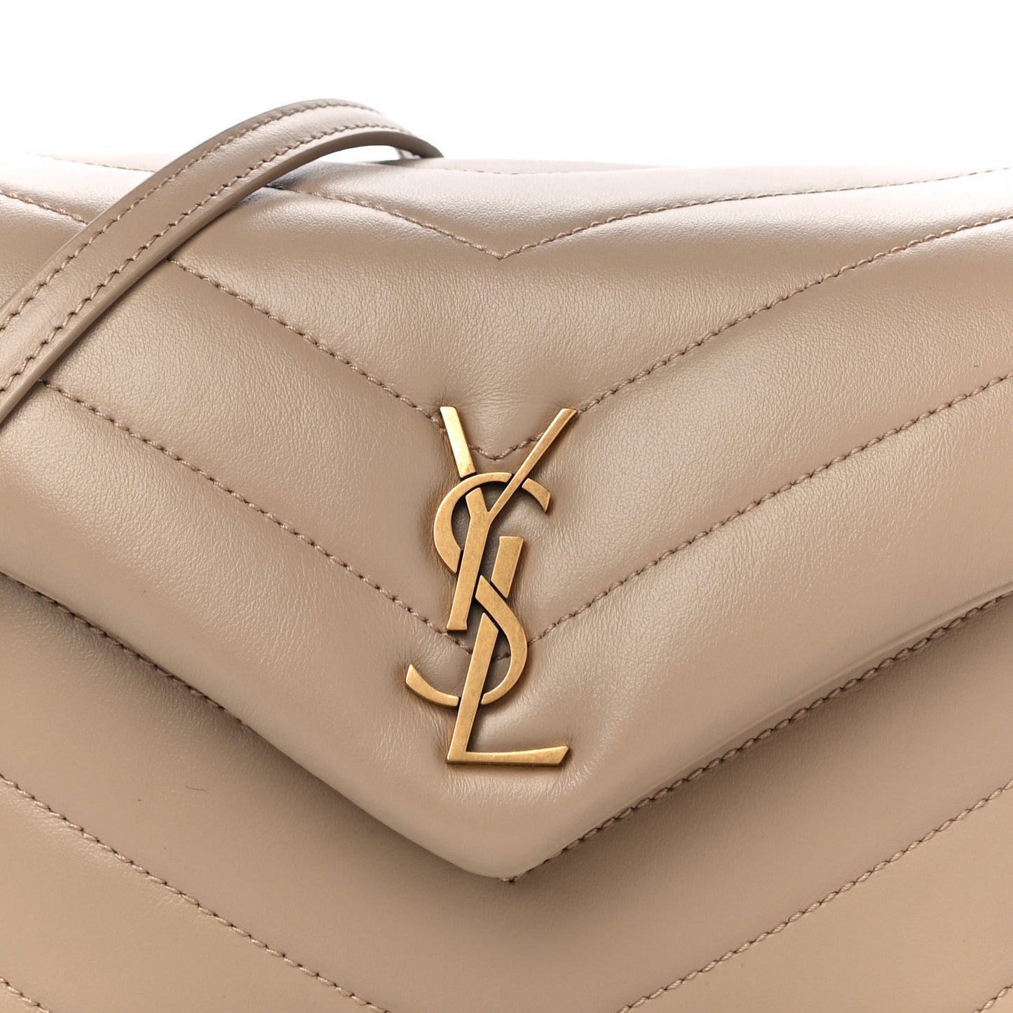Calfskin Y Quilted Monogram Toy Loulou Crossbody Bag Latte