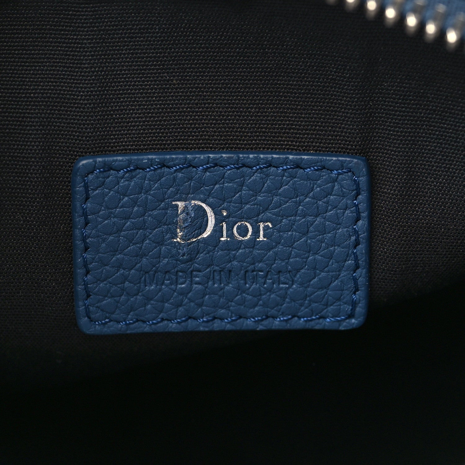 Christian Dior HOMME Grained Calfskin Mens Roller Pouch Blue 5 of 5