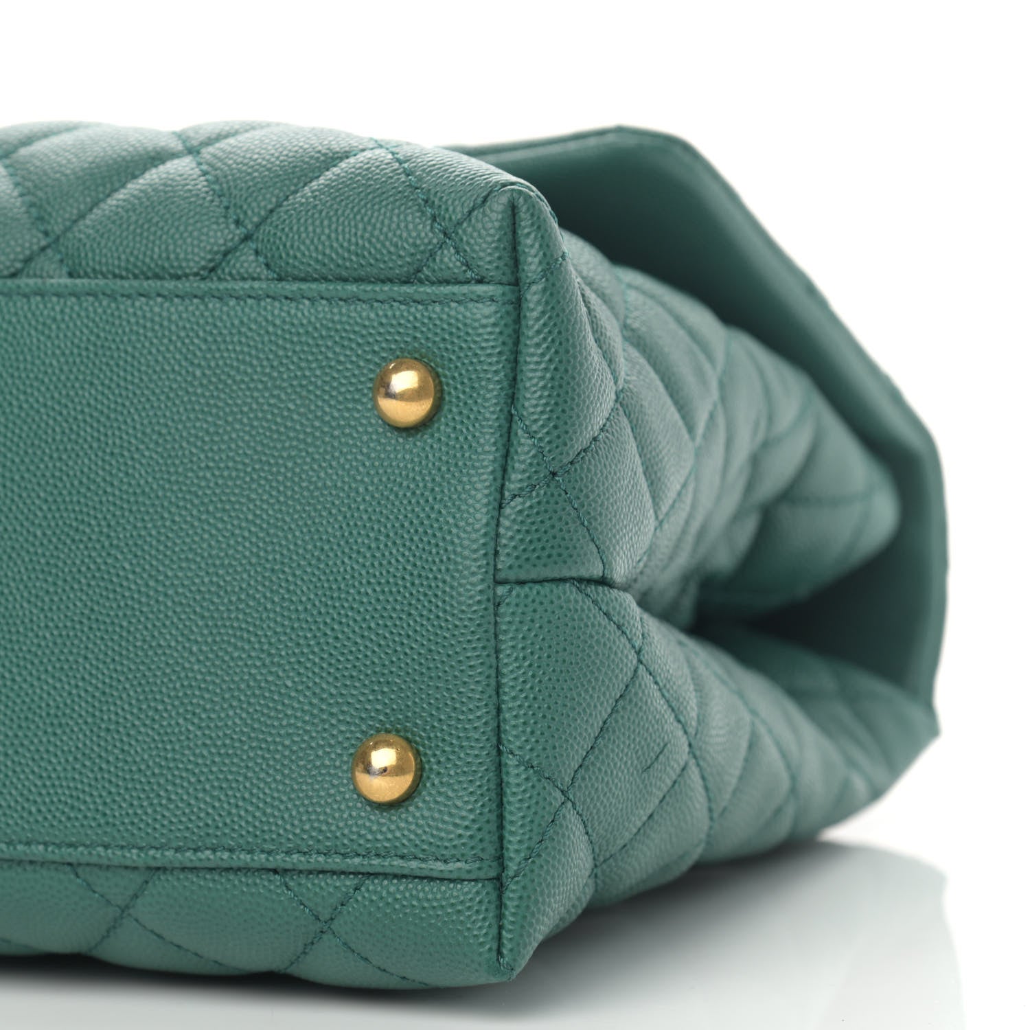 Chanel Caviar Quilted Medium Coco Handle Flap Green 9 of 9