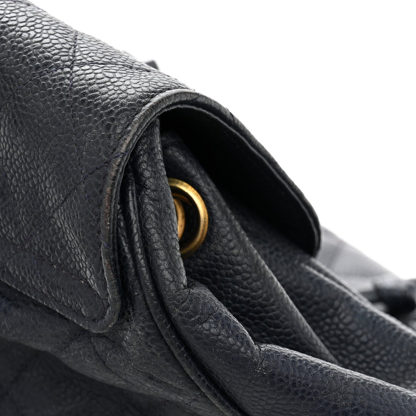 Caviar Quilted CC Drawstring Backpack Navy