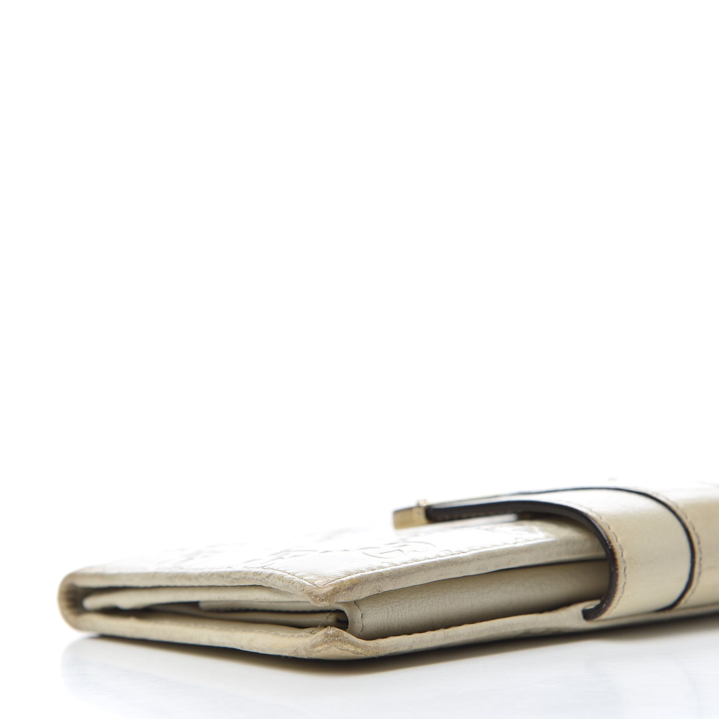 Guccissima Ladies Web Long Wallet Off White