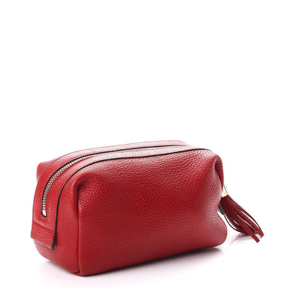 Gucci Pebbled Calfskin Medium Soho Cosmetic Case Red 3 of 10