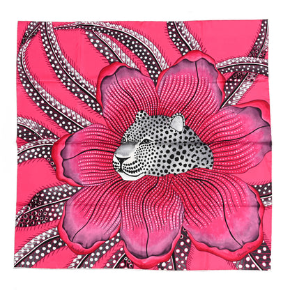 Hermes Silk Baobab Cat Scarf 90 Rose Vif Prune Gris 1 of 5