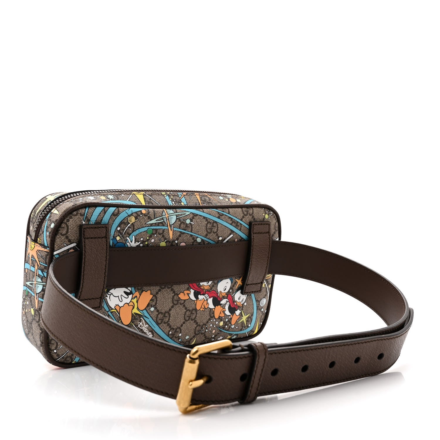 Gucci X DISNEY GG Supreme Monogram Donald Duck Small Interlocking G Belt Bag 90 36 Beige Multicolor New Acero 3 of 10