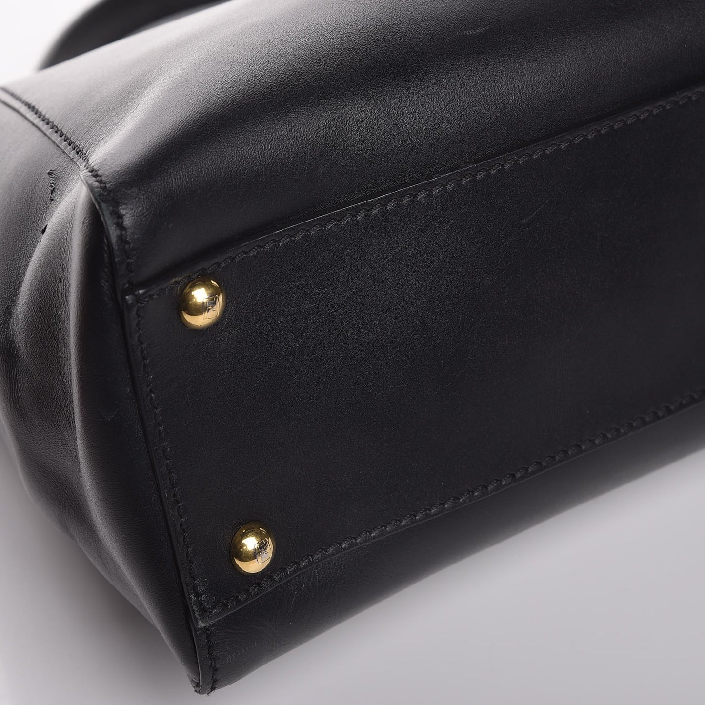 Vitello Morgan Shiny Nappa Medium Peekaboo Iconic Satchel Black