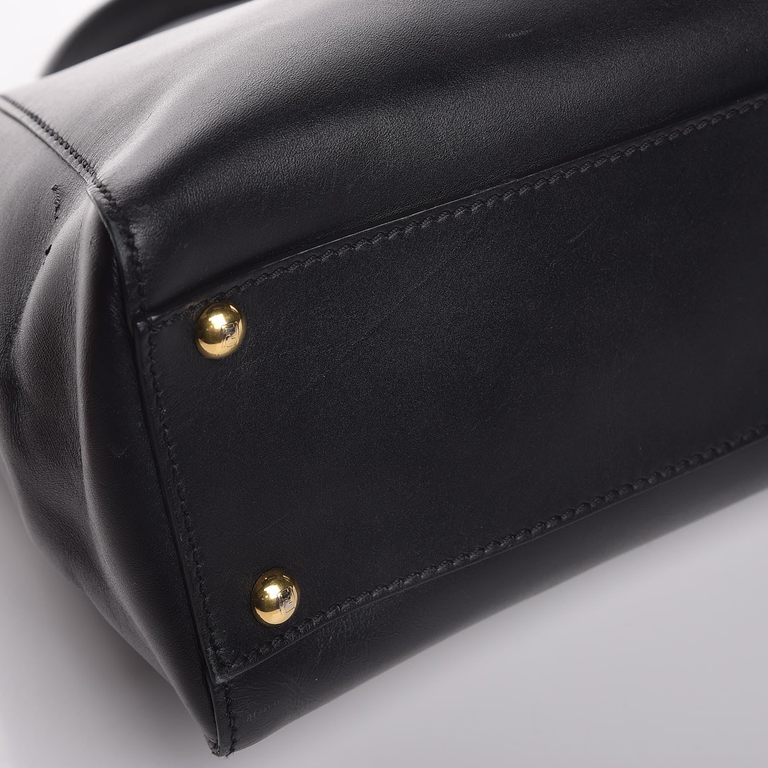 Fendi Vitello Morgan Shiny Nappa Medium Peekaboo Iconic Satchel Black 14 of 16