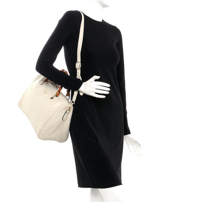 Gucci Calfskin Bamboo Medium Shopper Boston Mystic White 2 of 10