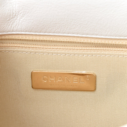 Chanel Goatskin Quilted Medium 19 Flap White 5 of 10