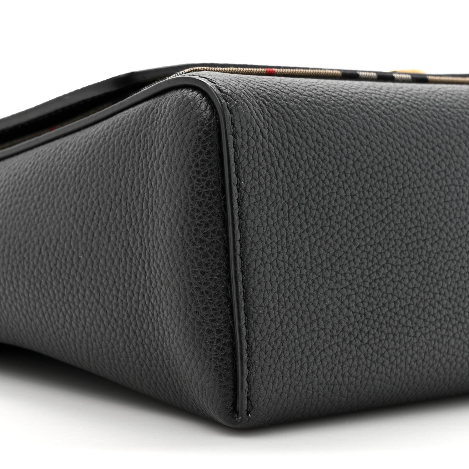 Burberry Grainy Calfskin Vintage Check Note Crossbody Bag Black 9 of 10