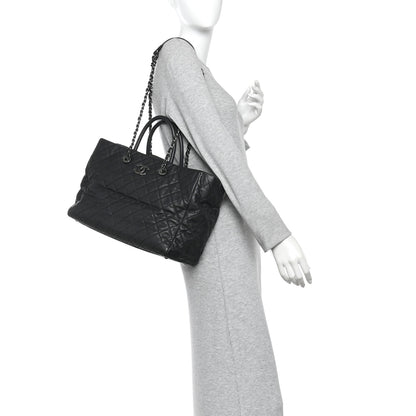 Chanel Caviar Quilted Large Coco Handle Shopping Tote Black 2 of 10