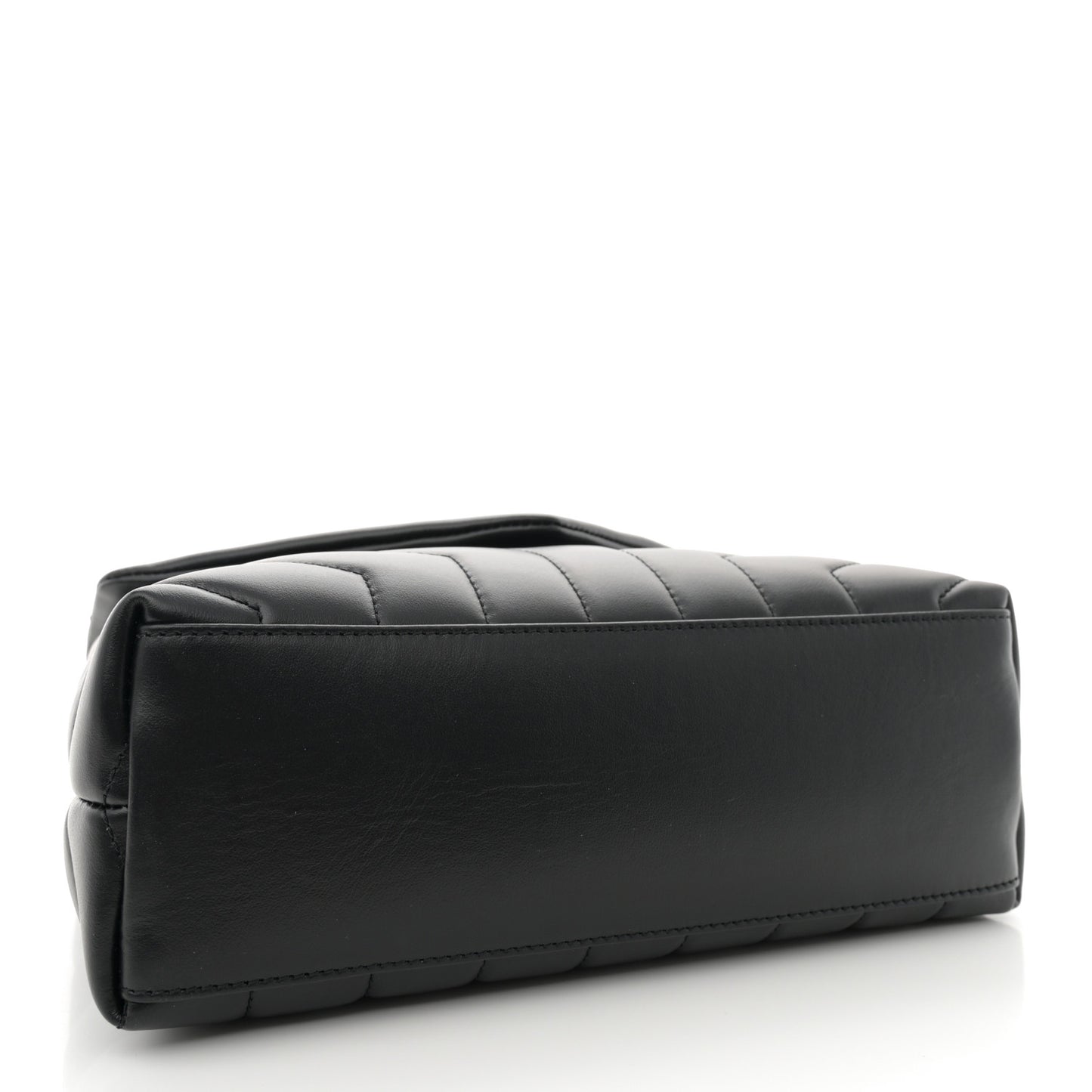 Calfskin Y Quilted Monogram Small Loulou Chain Satchel Black