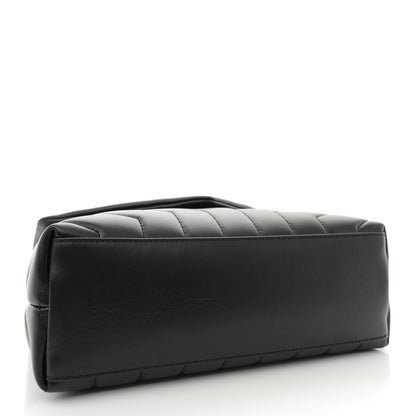 Saint Laurent Calfskin Y Quilted Monogram Small Loulou Chain Satchel Black 4 of 12