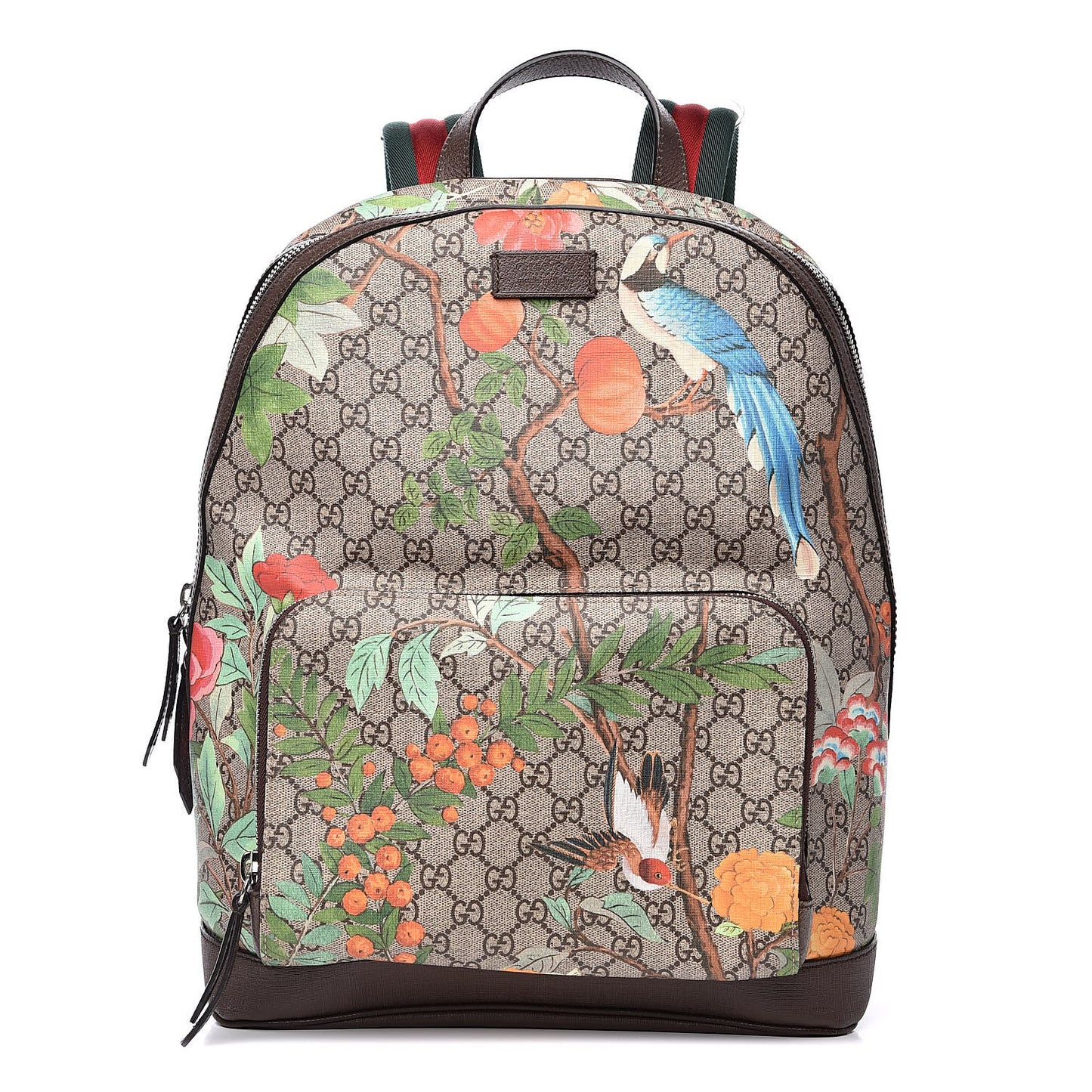 GG Supreme Monogram Tian Web Small Day Backpack Beige Multicolor New Acero