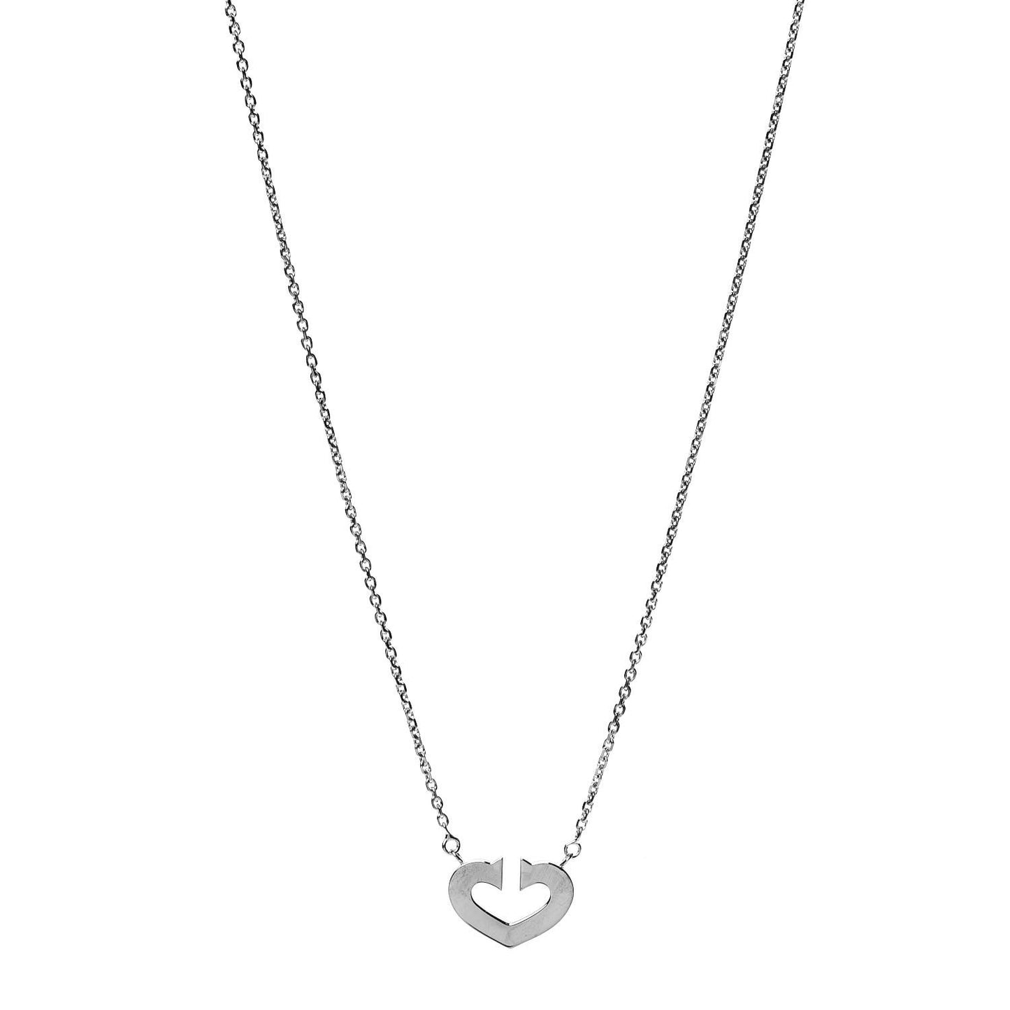 18K White Gold Medium Hearts and Symbols Necklace
