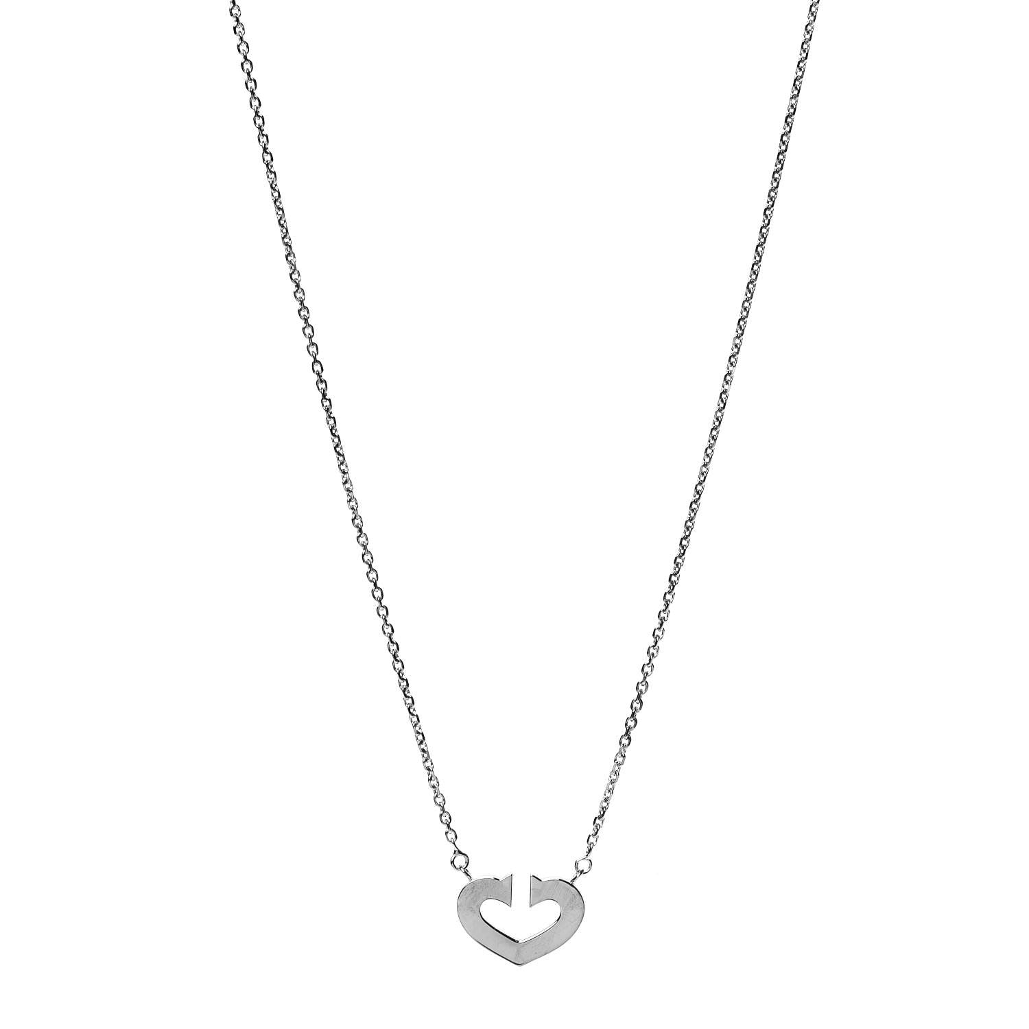 Cartier 18K White Gold Medium Hearts and Symbols Necklace 1 of 7