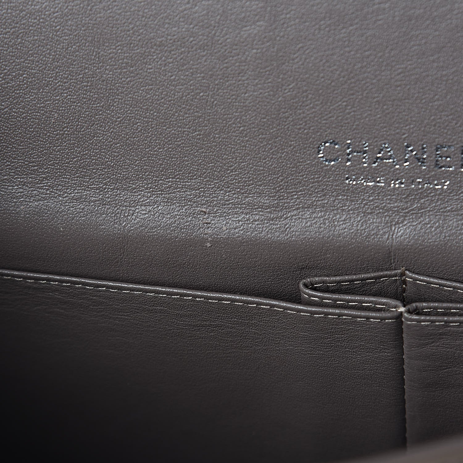 Chanel Patent Quilted Maxi Double Flap Grey 8 of 13