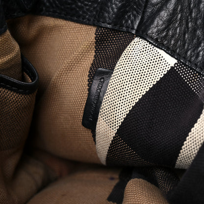 Burberry Grainy Calfskin House Check Small Maidstone Black 12 of 23