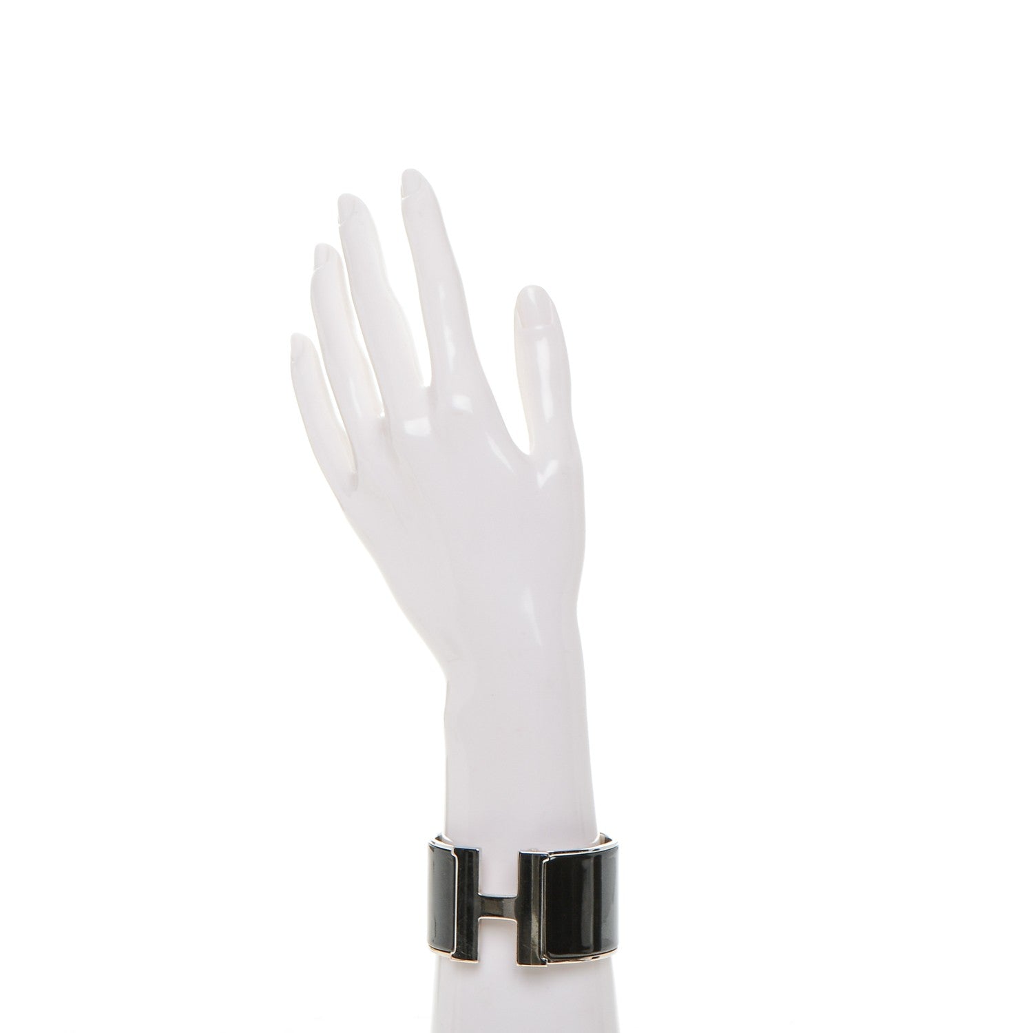 Hermes Enamel Extra Wide Clic Clac H Bracelet PM Black 2 of 4