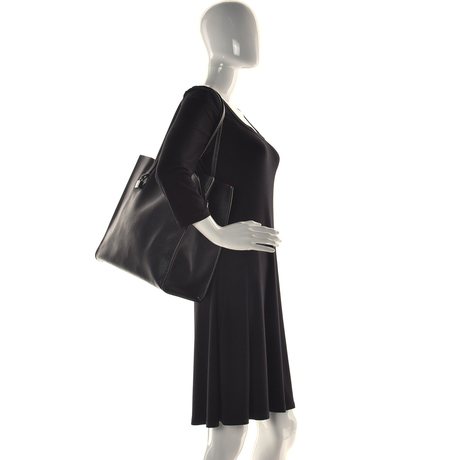 Marc Jacobs Grained Calfskin Grind Shopper Tote Black 3 of 16