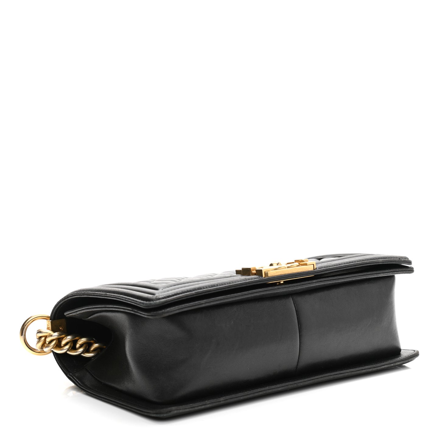 Lambskin Quilted Medium Boy Flap Black