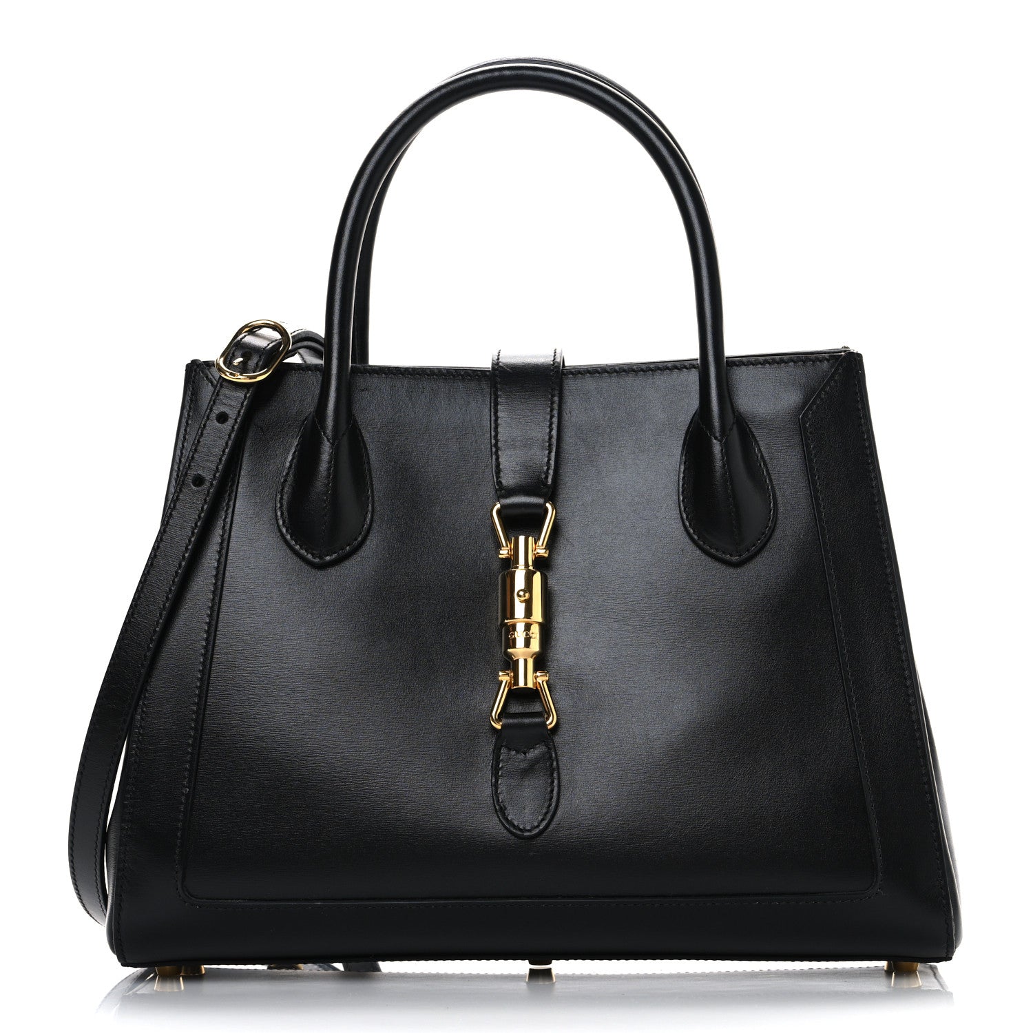 Gucci Boarded Plutone Calfskin Medium Jackie 1961 Tote Black 1 of 11