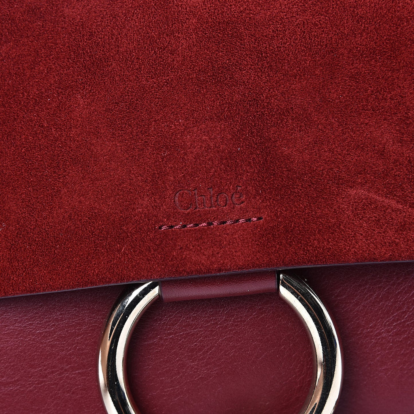 Suede Calfskin Small Faye Shoulder Bag Plum Purple