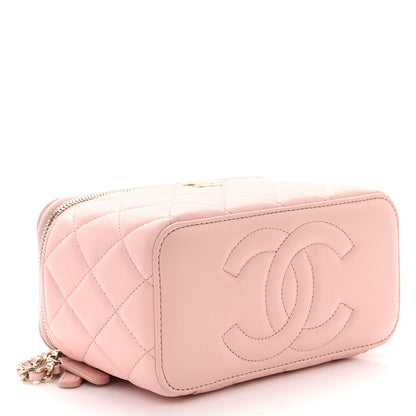 Chanel Lambskin Quilted Small Top Handle Vanity Case With Chain Light Pink 4 of 11