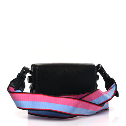 Off-White Saffiano Striped Mini Diag Binder Clip Bag Black White Indus 3 of 10