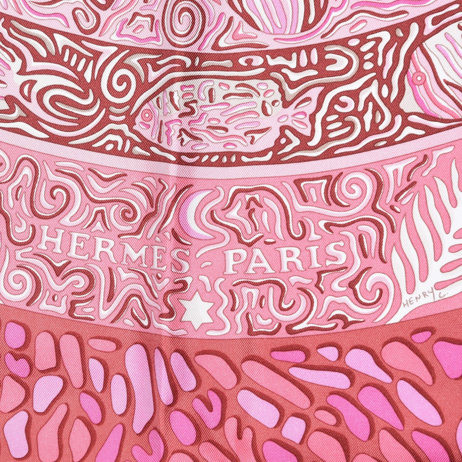 Hermes Silk La Legende Du Poisson Corail Scarf 90 4 of 4