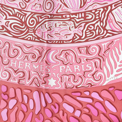 Hermes Silk La Legende Du Poisson Corail Scarf 90 4 of 4