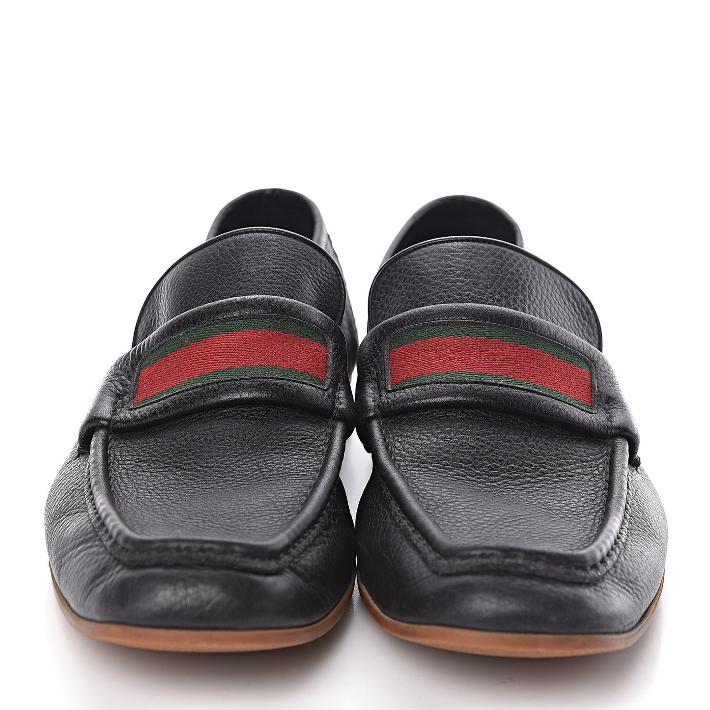 Calfskin Mens Web Loafers 12 Black