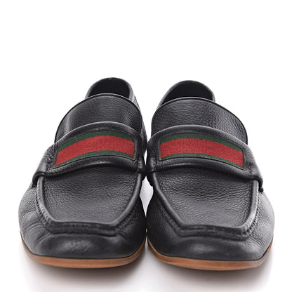 Gucci Calfskin Mens Web Loafers 12 Black 2 of 9