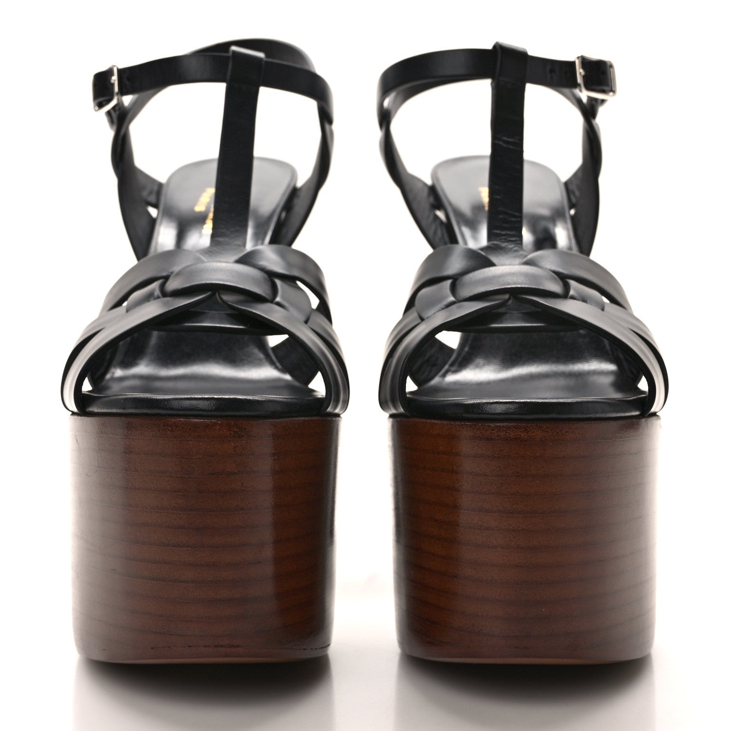 Saint Laurent Calfskin Betty 80 Tribute Sandals 38.5 Black 2 of 10