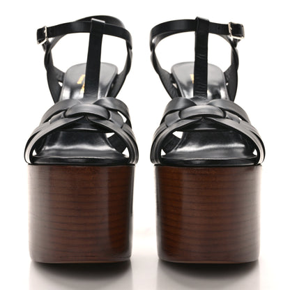 Saint Laurent Calfskin Betty 80 Tribute Sandals 38.5 Black 2 of 10