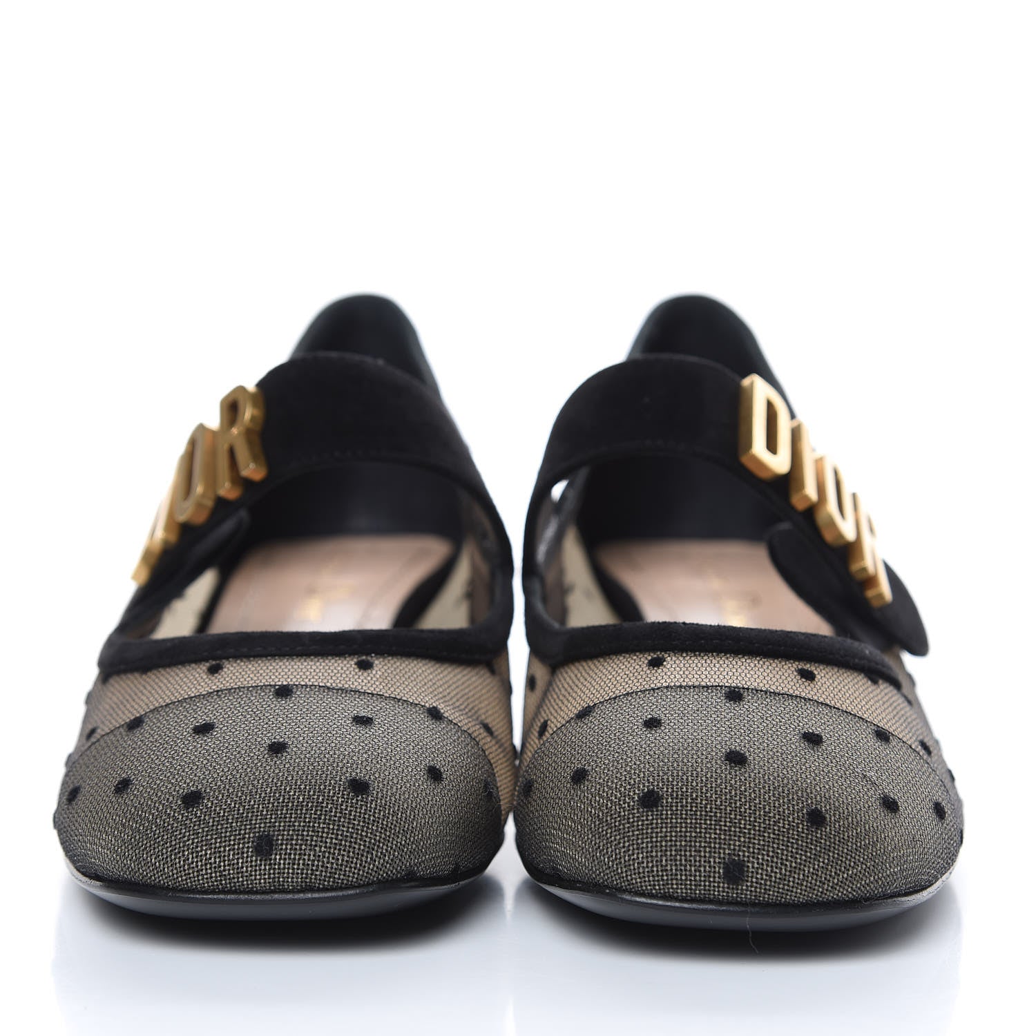 Christian Dior Mesh Plumetis Suede Baby-D Ballet Pumps 35.5 Black 2 of 10