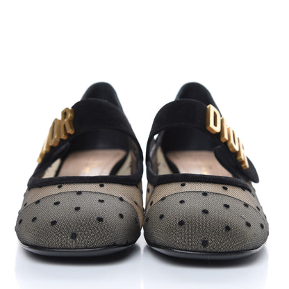Christian Dior Mesh Plumetis Suede Baby-D Ballet Pumps 35.5 Black 2 of 10