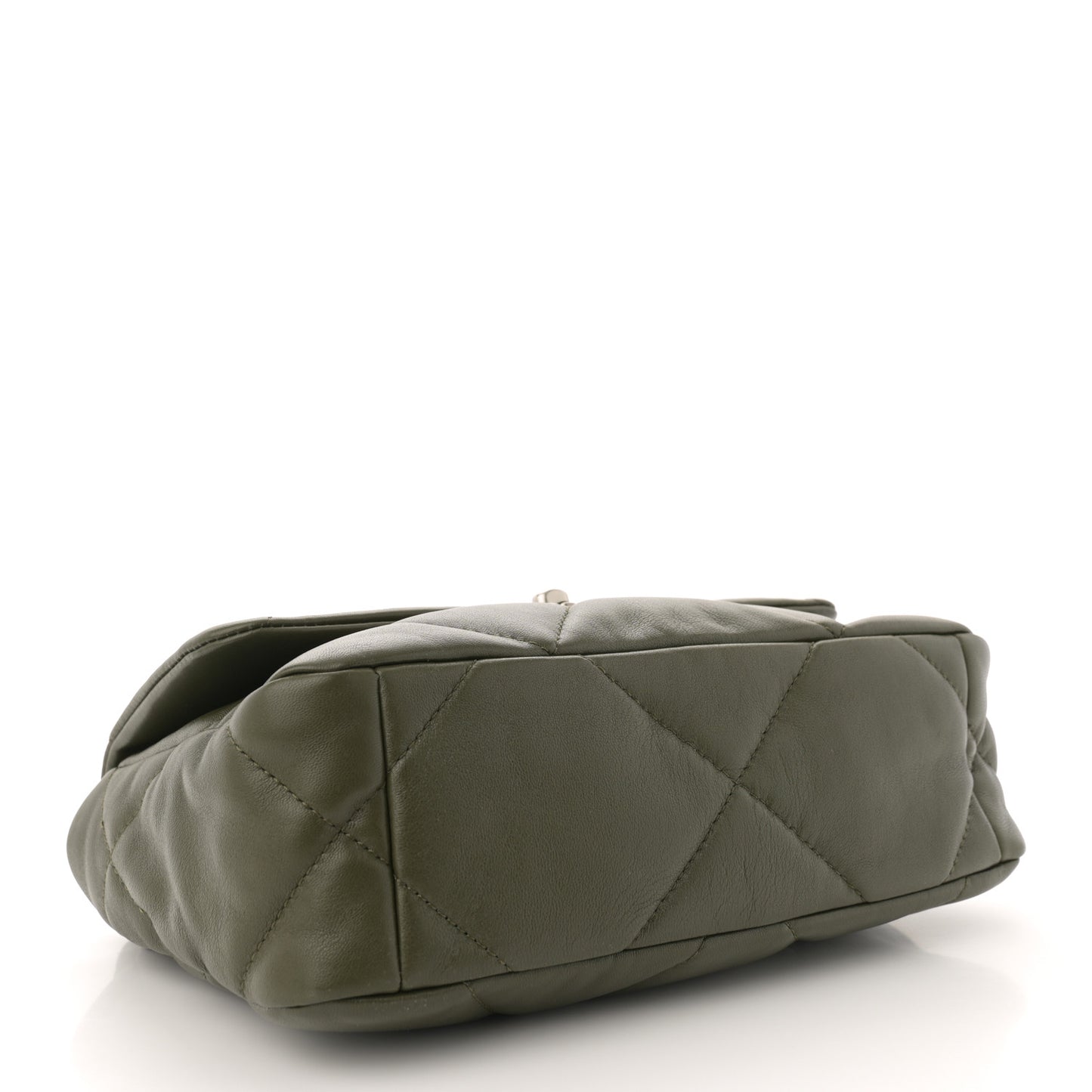 Lambskin Quilted Medium Chanel 19 Flap Khaki