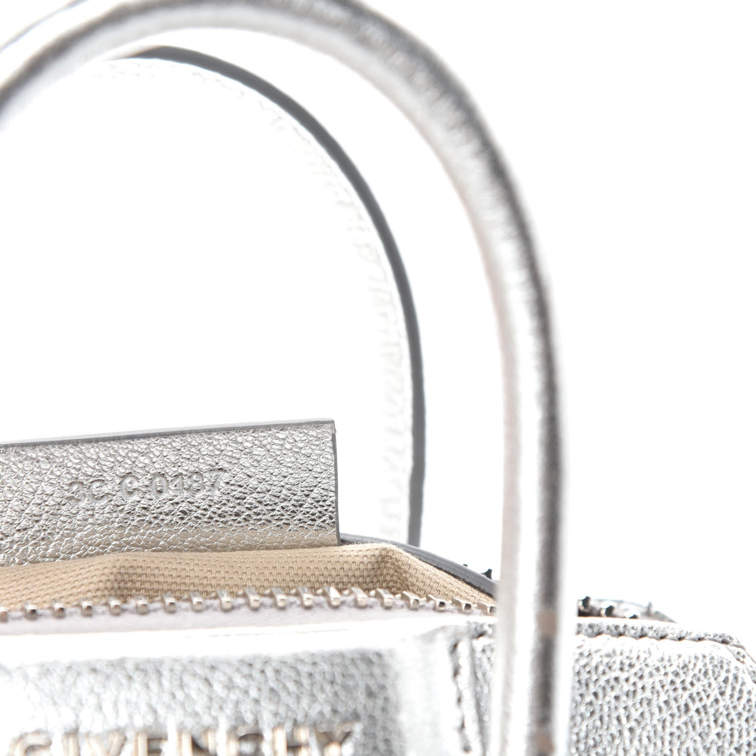 Givenchy Metallic Sugar Goatskin Mini Antigona Silver 13 of 14