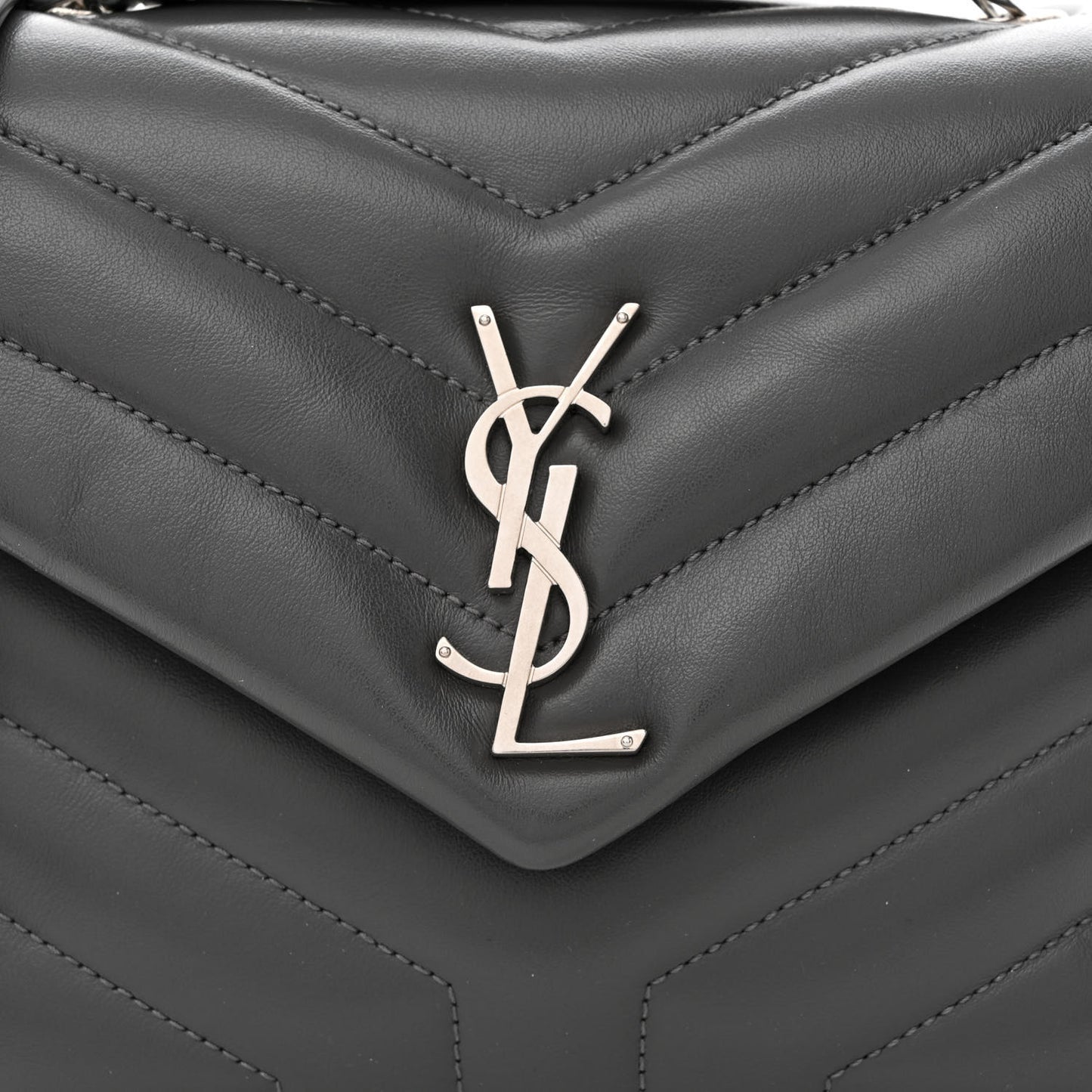 Calfskin Y Quilted Monogram Small Loulou Chain Satchel Storm
