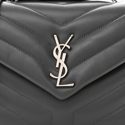 Saint Laurent Calfskin Y Quilted Monogram Small Loulou Chain Satchel Storm 8 of 10