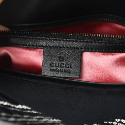 Gucci Velvet Matelasse Marquise Crystals Embroidered Small GG Marmont Shoulder Bag Black 6 of 10