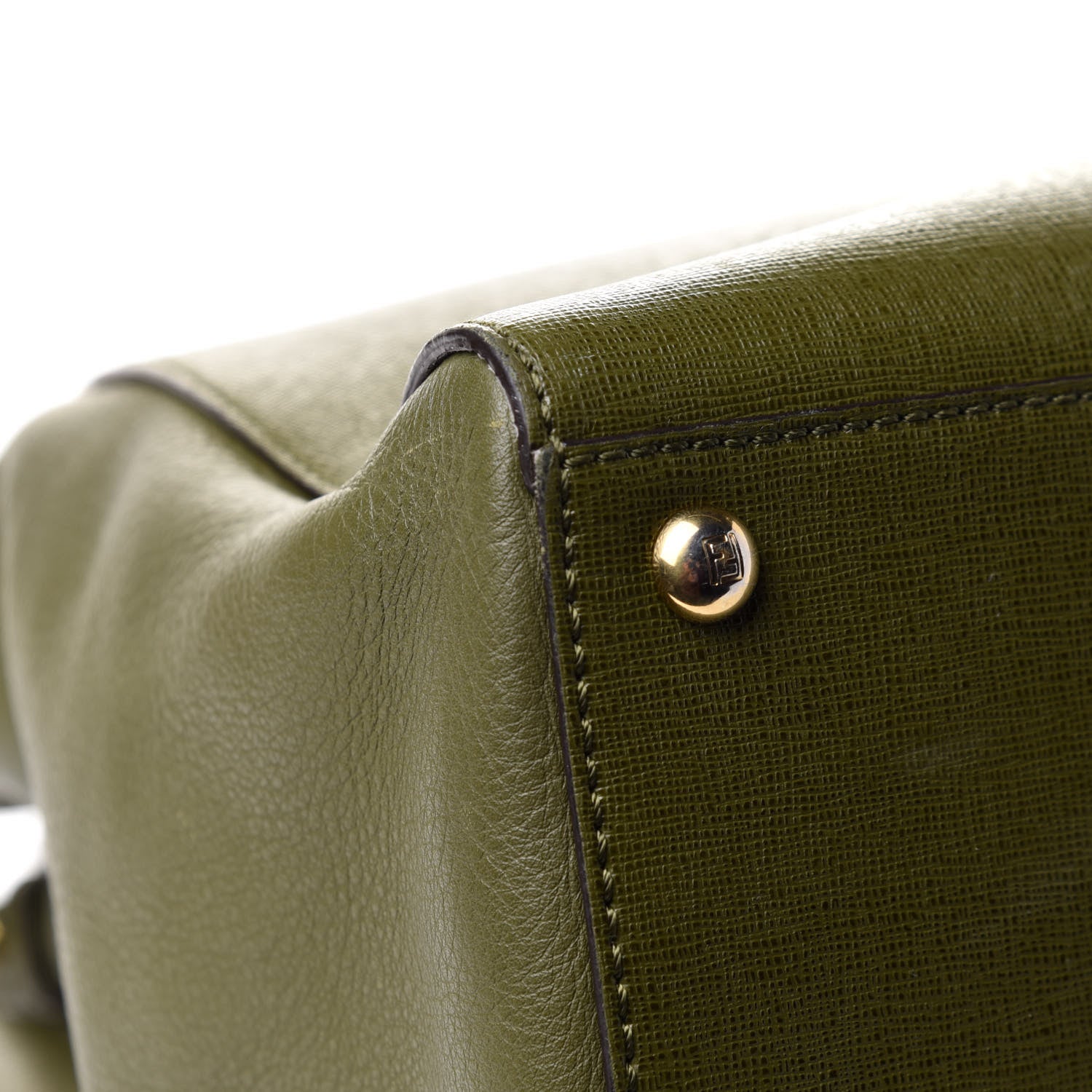 Fendi Vitello Elite Flamingo Regular 2Jours Tote Oliva 12 of 14