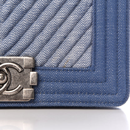 Chanel Denim Chevron Small Boy Flap Light Blue 12 of 12